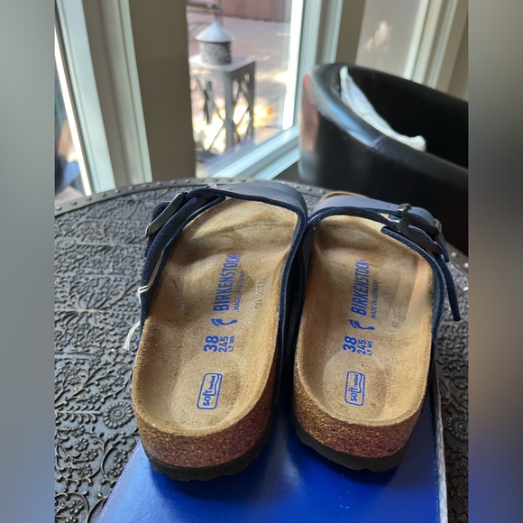 BIRKENSTOCK ARIZONA SOFT FOOTBED SANDALS IN BLUE 38 EU (7 US) narrow fit - Picture 10 of 12